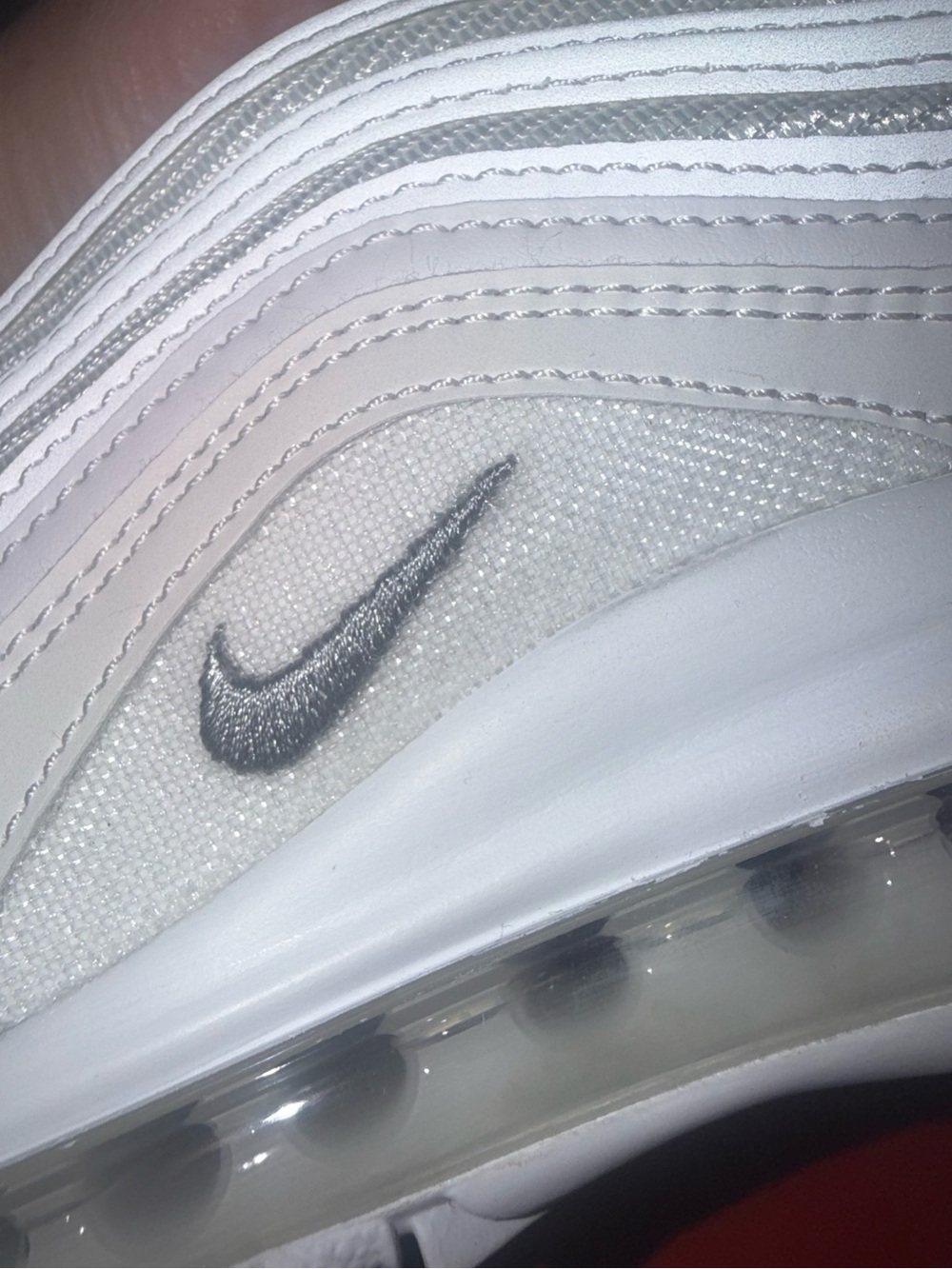 Nike Air Max 97 Triple White Wolf Grey Men’s 6.5 / Women’s 8 921826-101 Like New - Picture 6 of 16